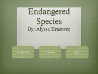 Endangered Species By: Alyssa Krasovec