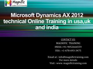 Microsoft Dynamics AX 2012 technical Online Training in usa,