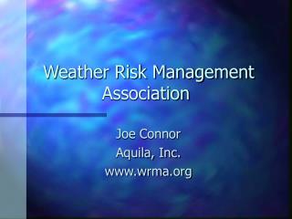 Weather Risk Management Association