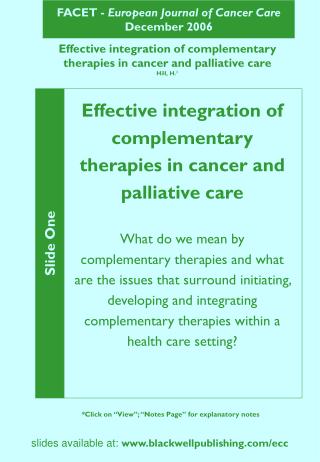 FACET - European Journal of Cancer Care December 2006