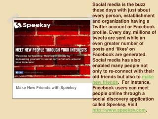 Make New Friends with Speeksy