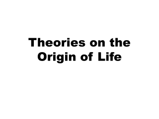 Theories on the Origin of Life