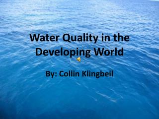 Water Quality in Developing Countries