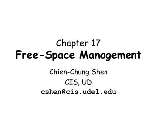 Chapter 17 Free-Space Management