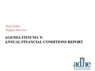 Agenda item no. 9 : Annual Financial Conditions Report
