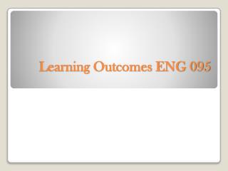 Learning Outcomes ENG 095
