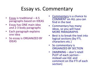 how to write good commentary in an essay