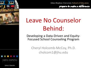 Leave No Counselor Behind:
