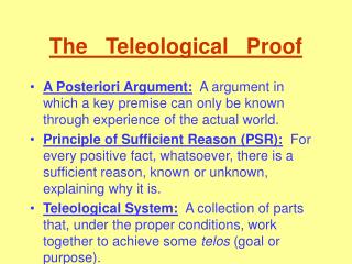 The Teleological Proof