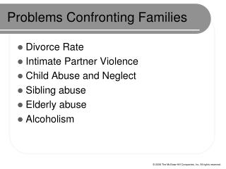 Problems Confronting Families