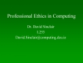 Professional Ethics in Computing