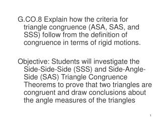 Side -Side-Side (SSS ) Congruent Postulate
