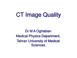 CT Image Quality