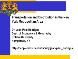 Transportation and Distribution in the New York Metropolitan Area