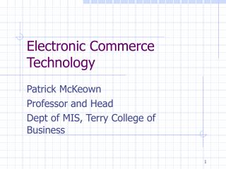 Electronic Commerce Technology