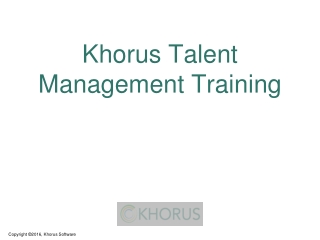 Khorus Talent Management Training