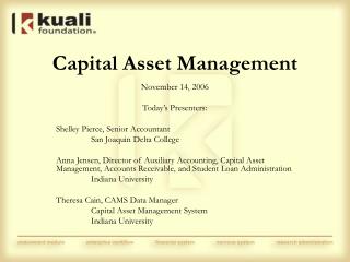 Capital Asset Management