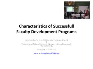 Characteristics of Successfull Faculty Development Programs