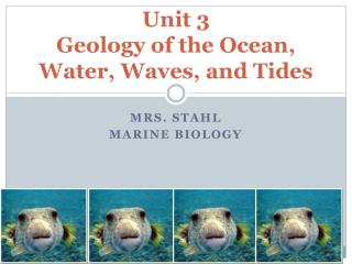 Unit 3 Geology of the Ocean, Water, Waves, and Tides