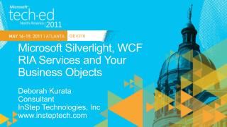 Microsoft Silverlight, WCF RIA Services and Your Business Objects