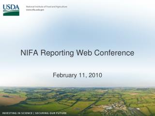 NIFA Reporting Web Conference