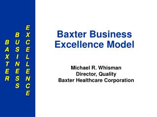 Baxter Business Excellence Model