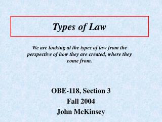 Types of Law