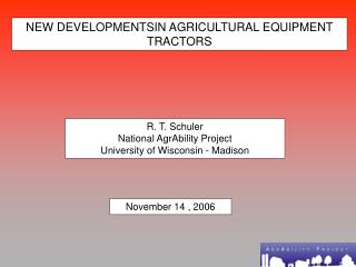 NEW DEVELOPMENTSIN AGRICULTURAL EQUIPMENT TRACTORS