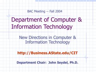 Department of Computer & Information Technology