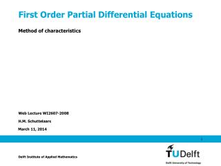 First Order Partial Differential Equations