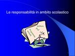 Le responsabilit in ambito scolastico