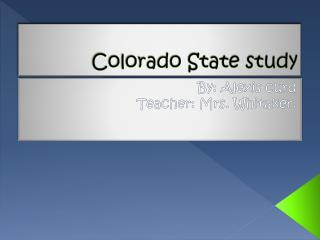 Colorado State study