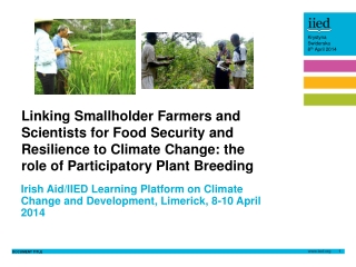 Irish Aid/IIED Learning Platform on Climate Change and Development, Limerick, 8-10 April 2014