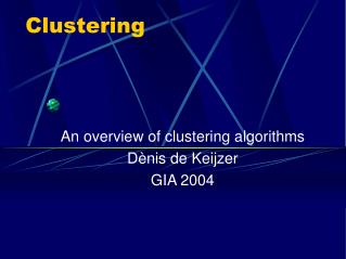 Clustering