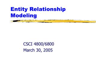 Entity Relationship Modeling