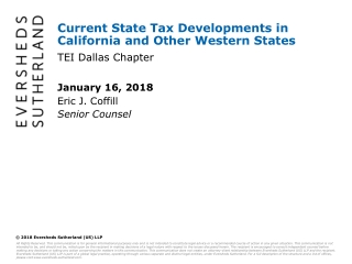 Current State Tax Developments in California and Other Western States