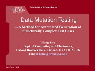 Data Mutation Testing