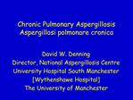 Chronic Pulmonary Aspergillosis Aspergillosi polmonare cronica