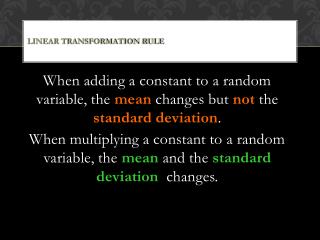 Linear transformation rule