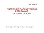 FINANCNO IN RACUNOVODSKO POSLOVANJE ZA VODJE URADOV