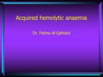 Acquired hemolytic anaemia