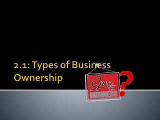 2.1: Types of Business Ownership