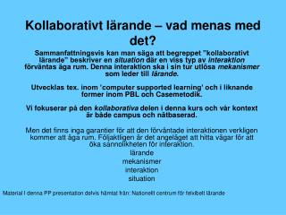 Kollaborativt lärande – vad menas med det?