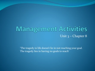 Management Activities