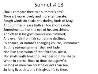 Ppt Sonnet 18 Powerpoint Presentation Free Download Id 2867961