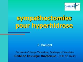 sympathectomies pour hyperhidrose