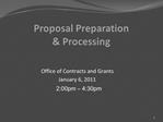 Proposal Preparation Processing