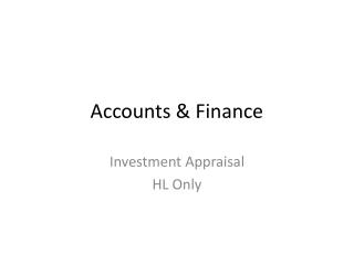Accounts & Finance