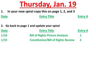 Thursday , Jan. 19