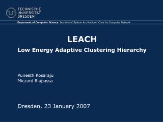 LEACH Low Energy Adaptive Clustering Hierarchy